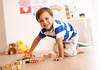 A child playing with blocks